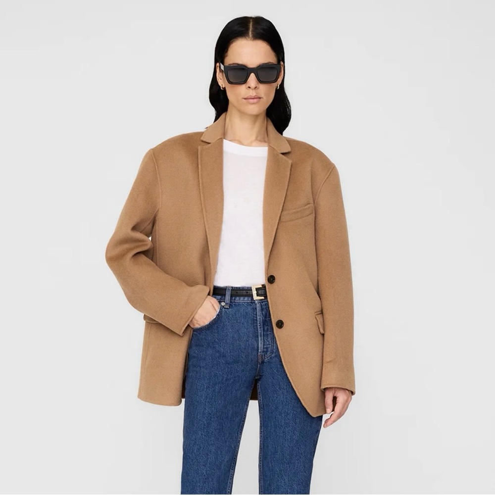 Anine Bing QUINN BLAZER - Camel Cashmere